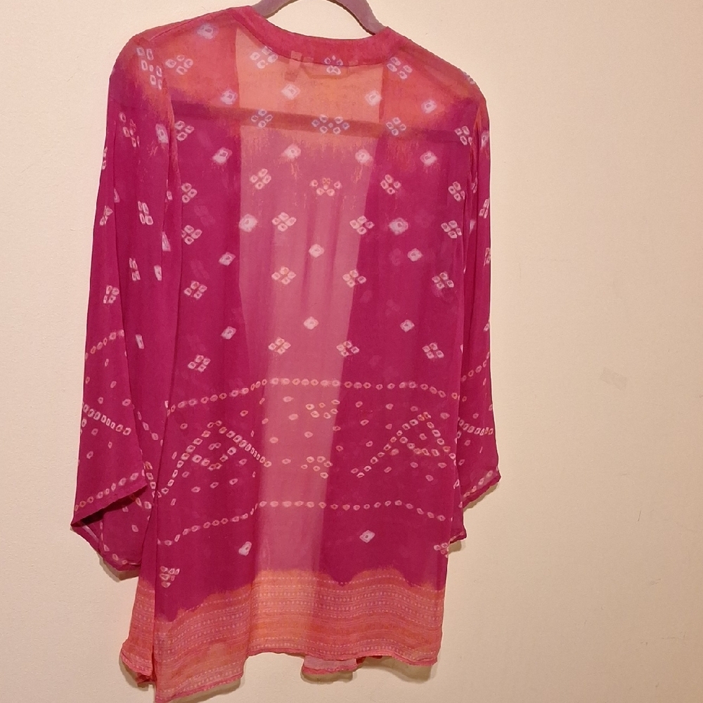 Soft Surroundings Pink and Orange Kimono